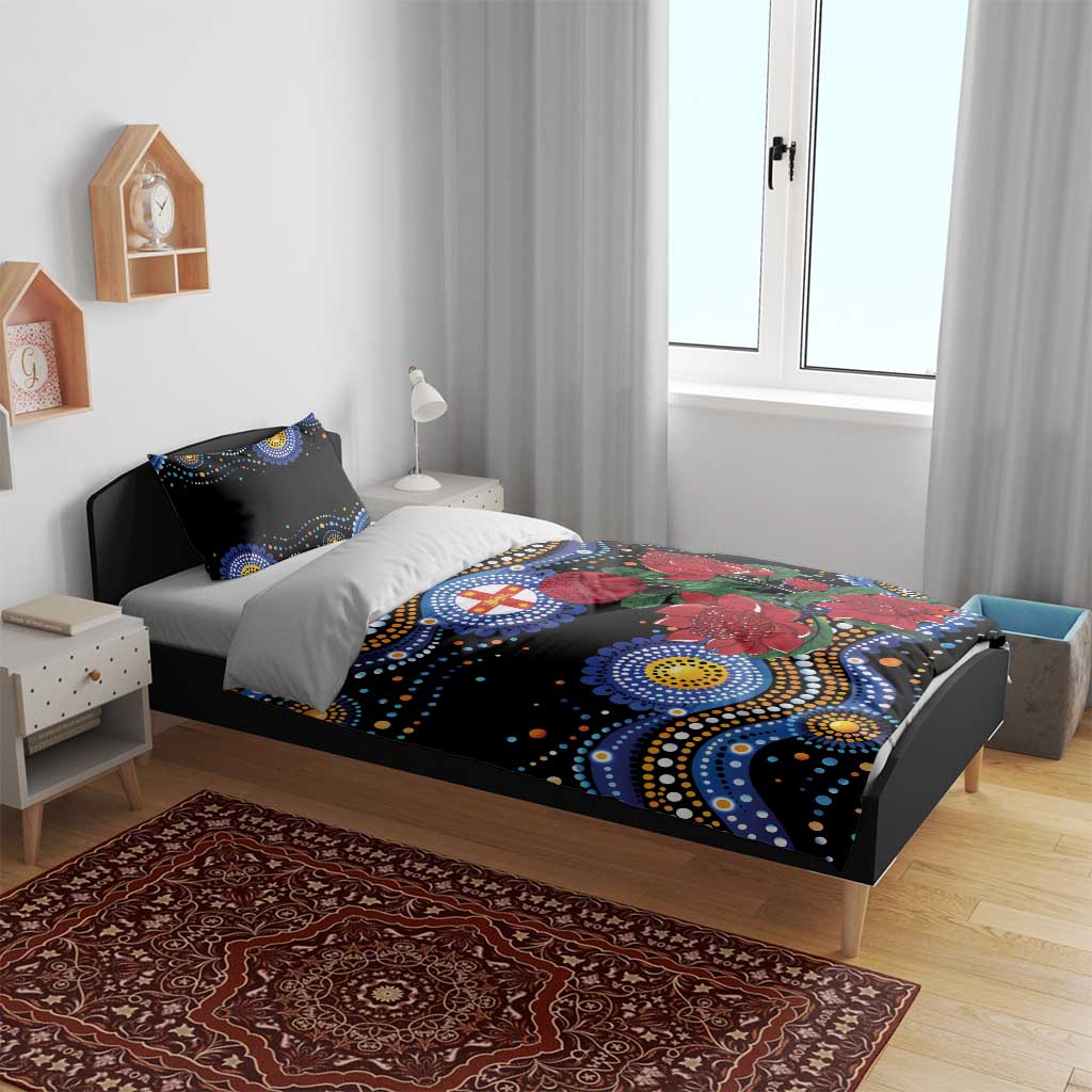 Australia New South Wales Waratahs Bedding Set Aboriginal Dot Art
