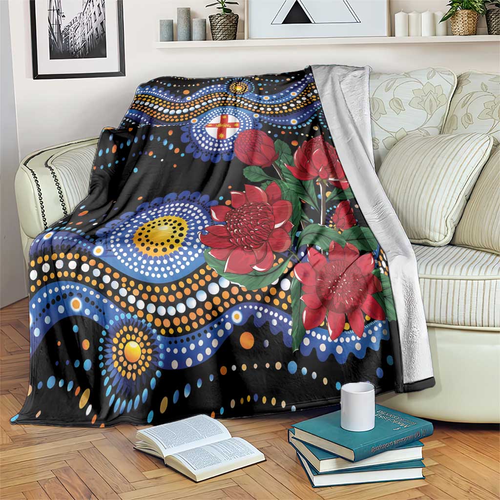 Australia New South Wales Waratahs Blanket Aboriginal Dot Art