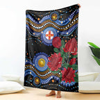Australia New South Wales Waratahs Blanket Aboriginal Dot Art