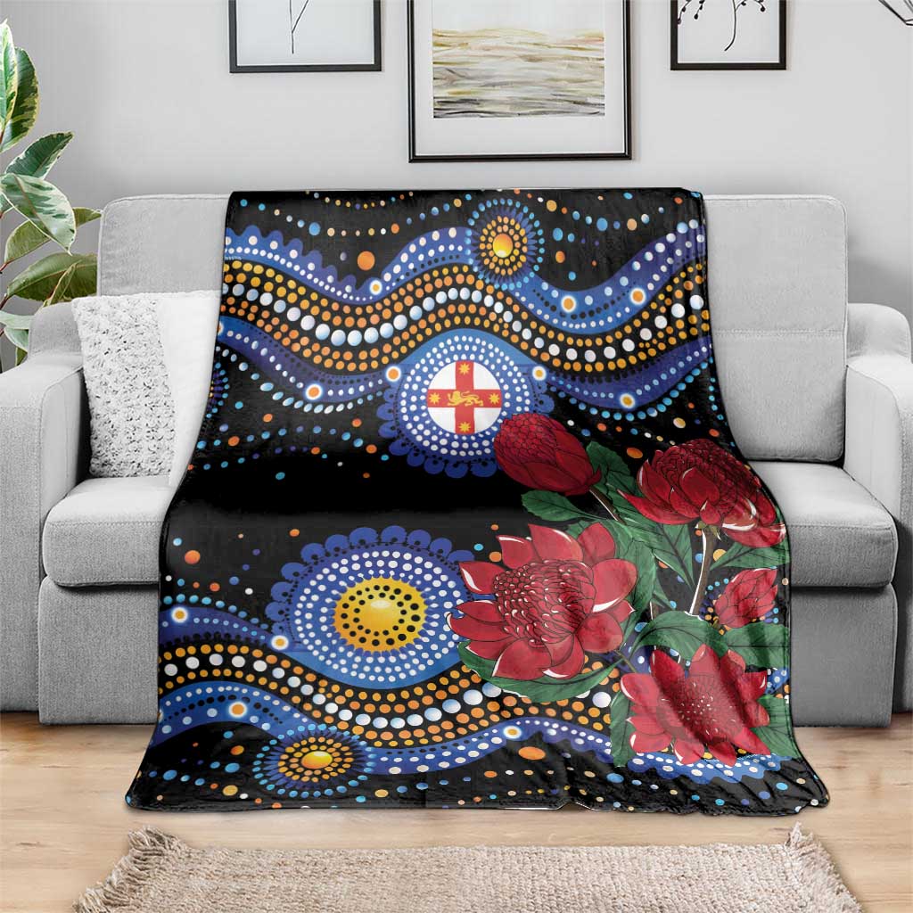 Australia New South Wales Waratahs Blanket Aboriginal Dot Art