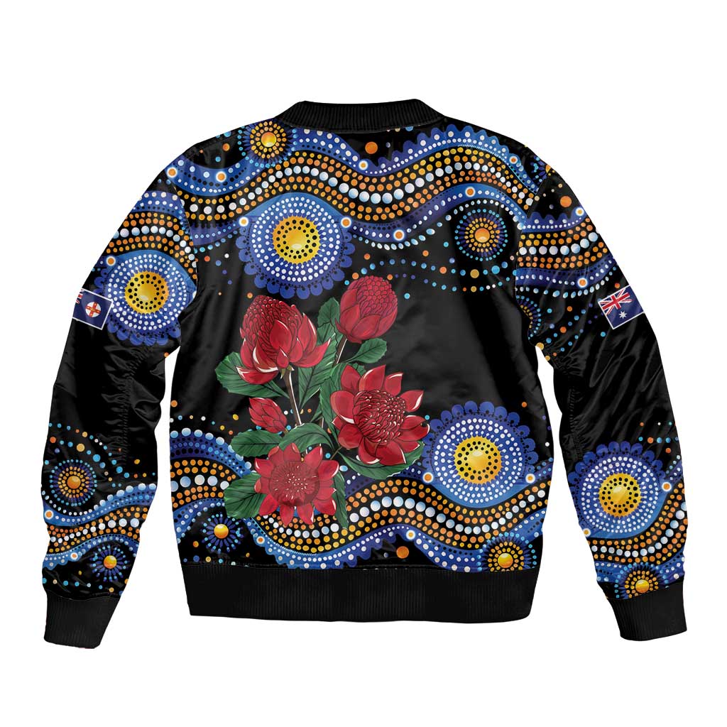 Australia New South Wales Waratahs Bomber Jacket Aboriginal Dot Art
