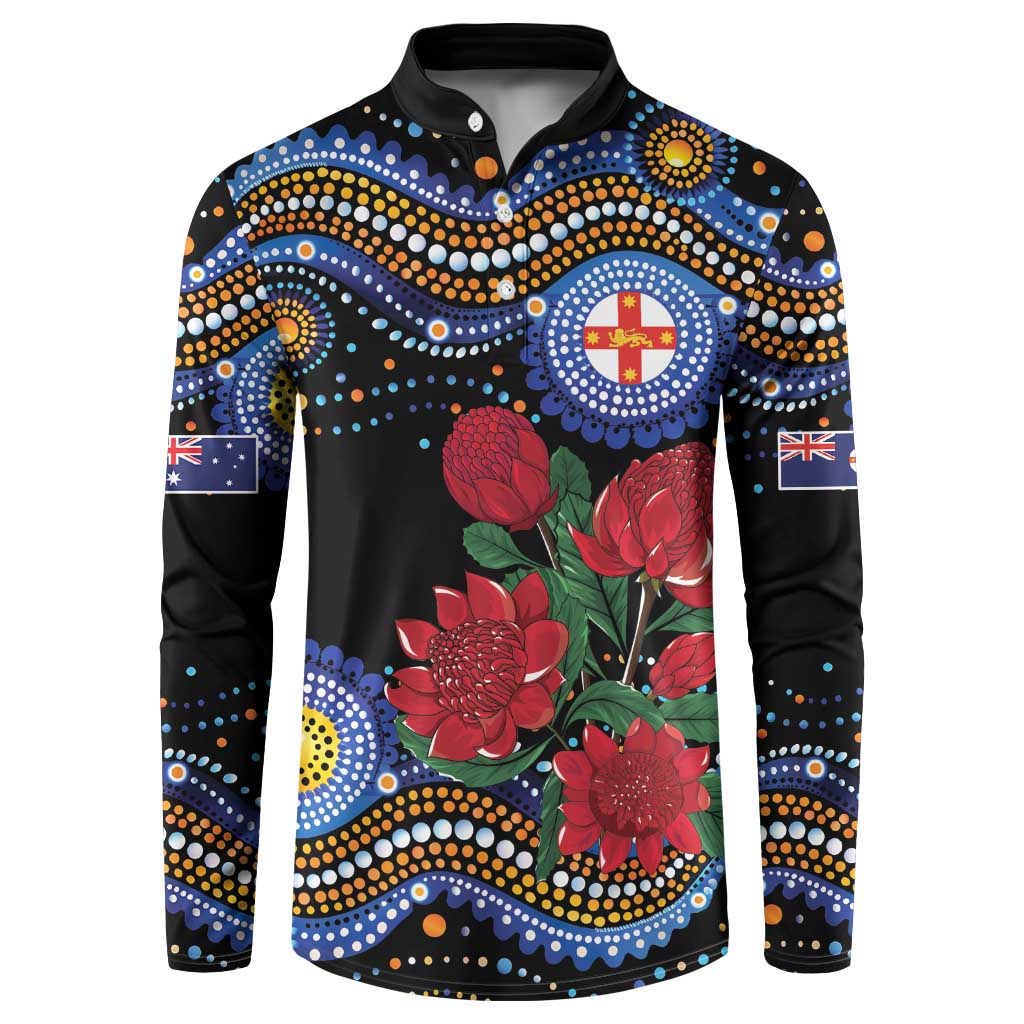 Australia New South Wales Waratahs Button Sweatshirt Aboriginal Dot Art