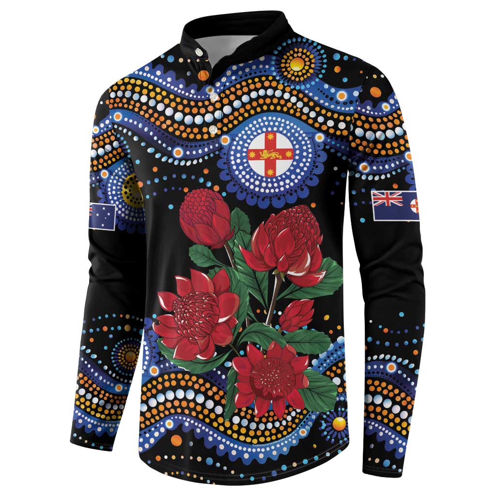 Australia New South Wales Waratahs Button Sweatshirt Aboriginal Dot Art