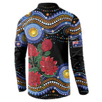 Australia New South Wales Waratahs Button Sweatshirt Aboriginal Dot Art