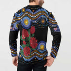 Australia New South Wales Waratahs Button Sweatshirt Aboriginal Dot Art
