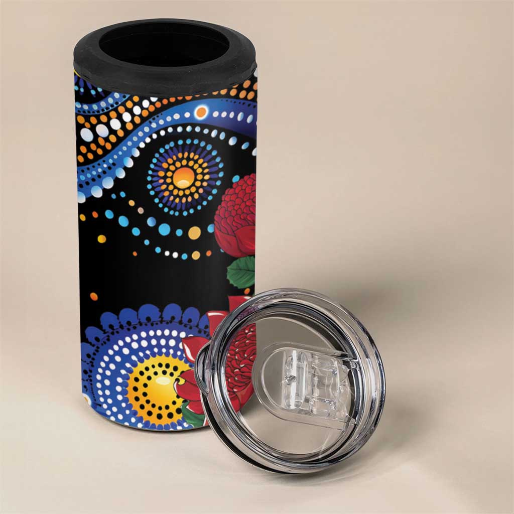 Australia New South Wales Waratahs 4 in 1 Can Cooler Tumbler Aboriginal Dot Art