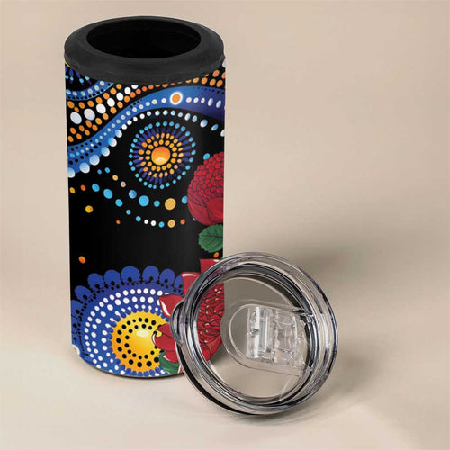 Australia New South Wales Waratahs 4 in 1 Can Cooler Tumbler Aboriginal Dot Art