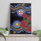 Australia New South Wales Waratahs Canvas Wall Art Aboriginal Dot Art