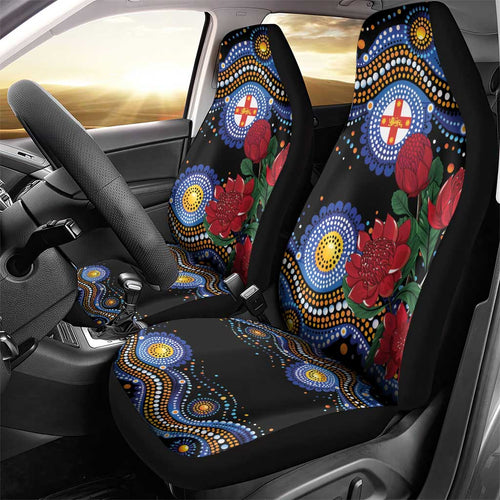 Australia New South Wales Waratahs Car Seat Cover Aboriginal Dot Art