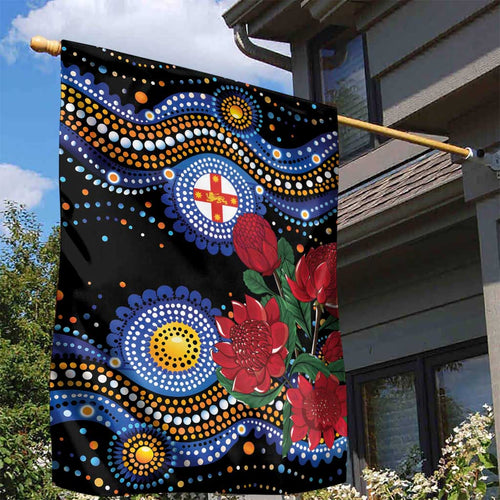Australia New South Wales Waratahs Garden Flag Aboriginal Dot Art