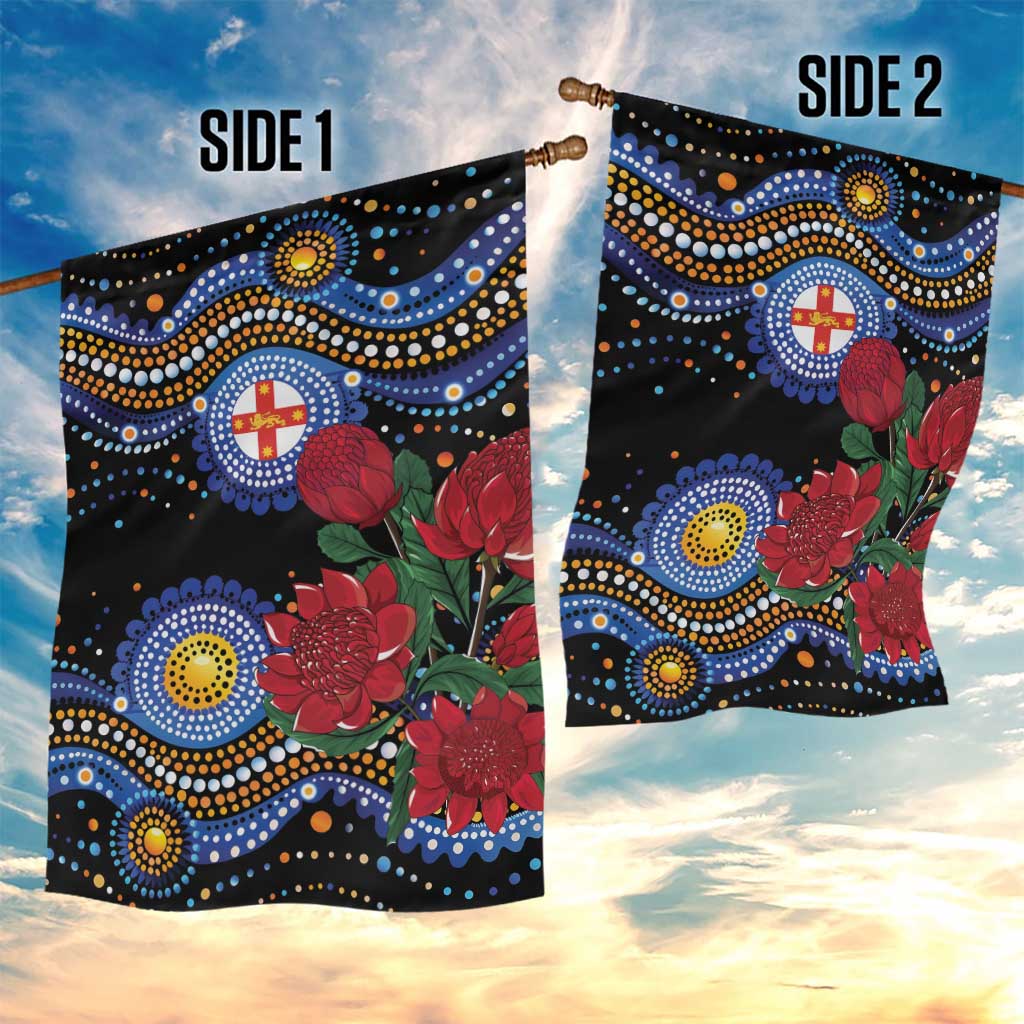 Australia New South Wales Waratahs Garden Flag Aboriginal Dot Art