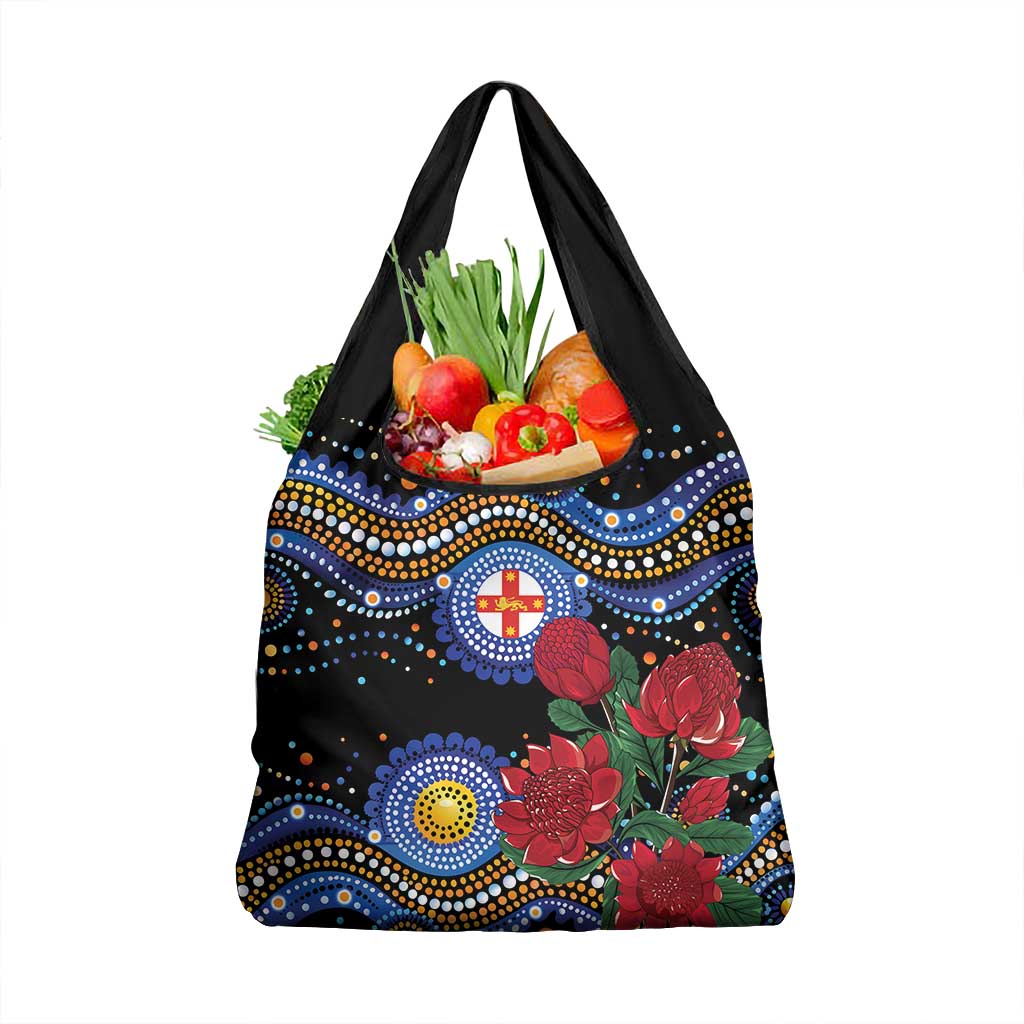 Australia New South Wales Waratahs Grocery Bag Aboriginal Dot Art