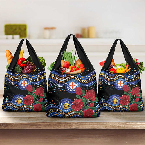 Australia New South Wales Waratahs Grocery Bag Aboriginal Dot Art
