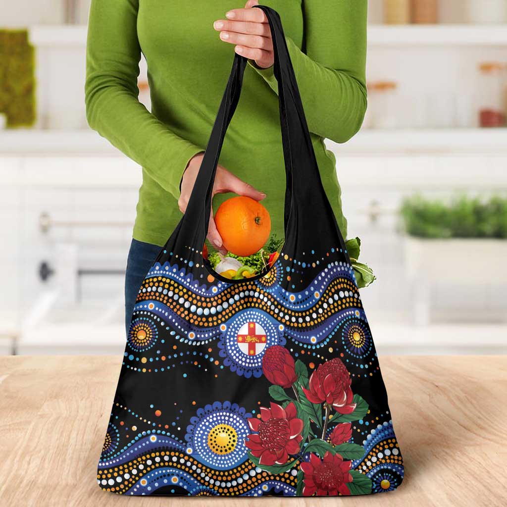 Australia New South Wales Waratahs Grocery Bag Aboriginal Dot Art
