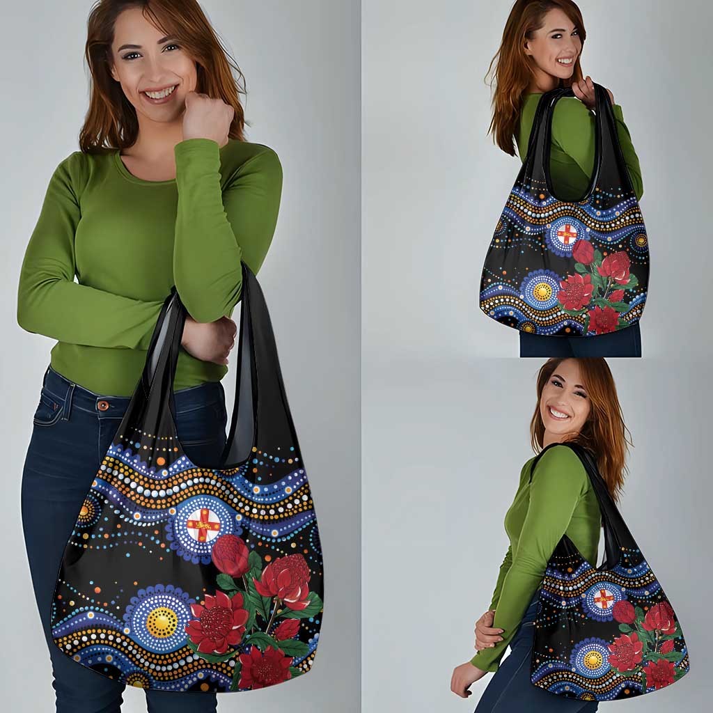 Australia New South Wales Waratahs Grocery Bag Aboriginal Dot Art