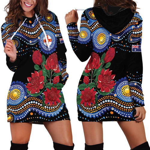 Australia New South Wales Waratahs Hoodie Dress Aboriginal Dot Art