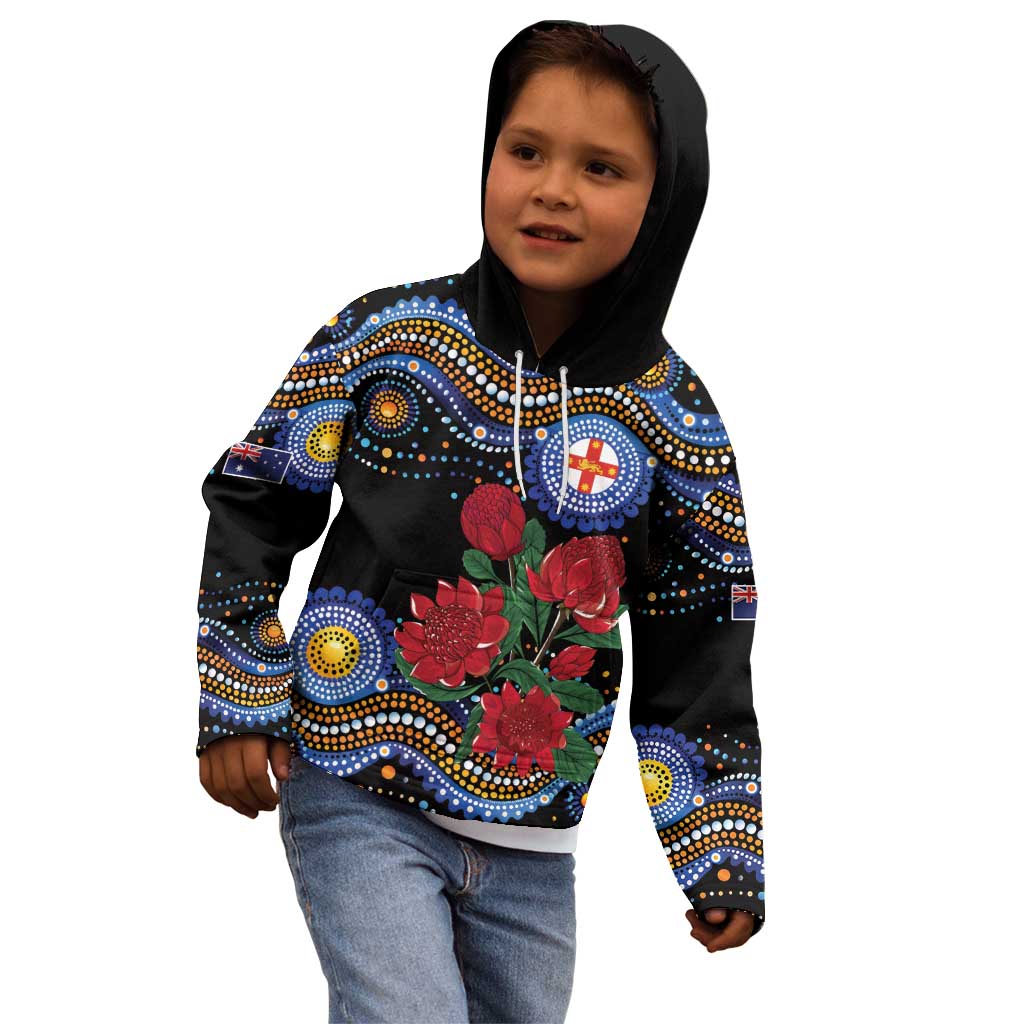 Australia New South Wales Waratahs Kid Hoodie Aboriginal Dot Art