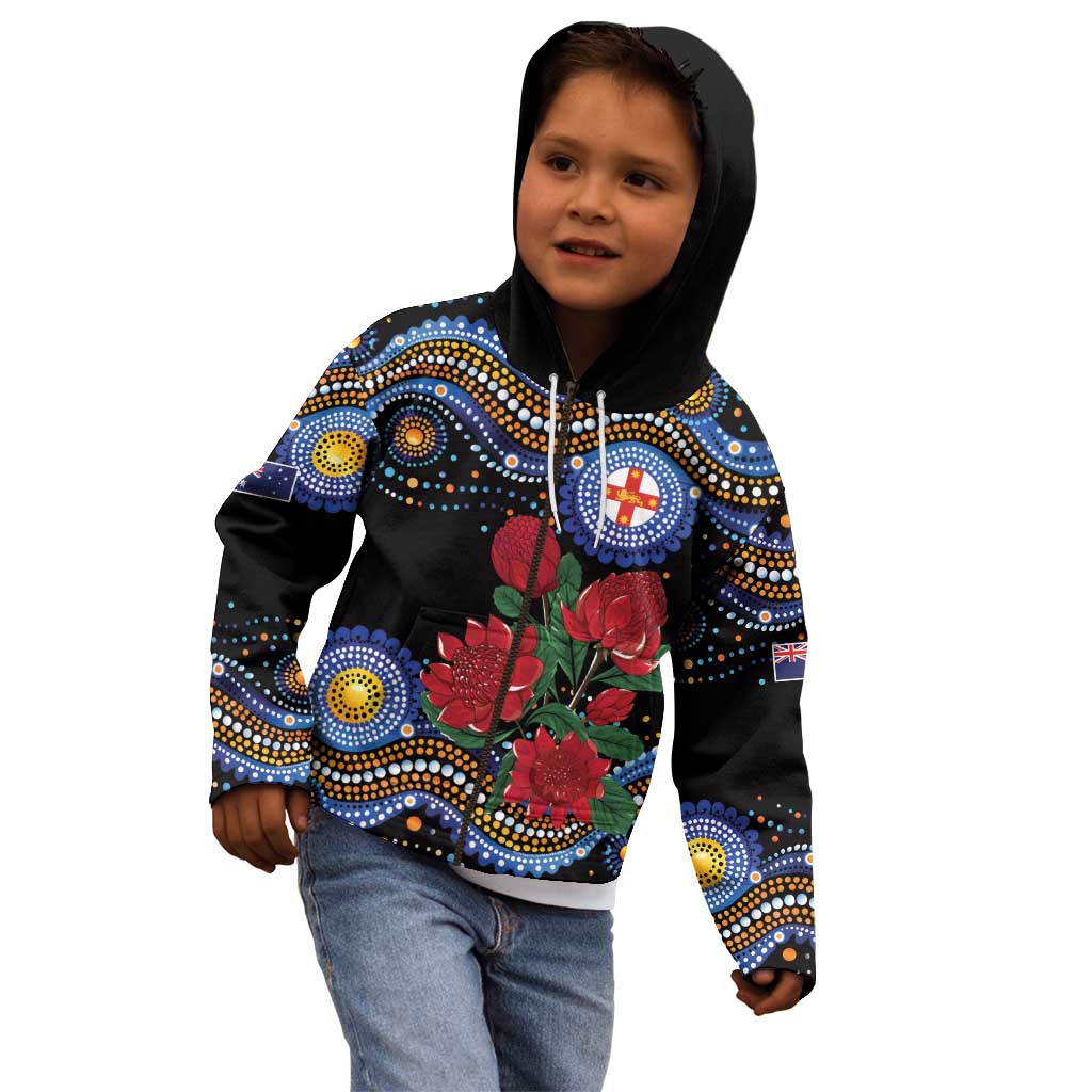 Australia New South Wales Waratahs Kid Hoodie Aboriginal Dot Art