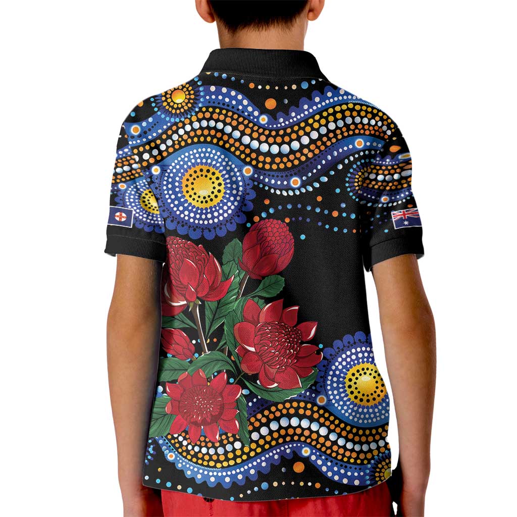 Australia New South Wales Waratahs Kid Polo Shirt Aboriginal Dot Art