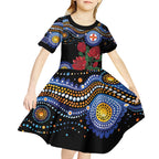 Australia New South Wales Waratahs Kid Short Sleeve Dress Aboriginal Dot Art