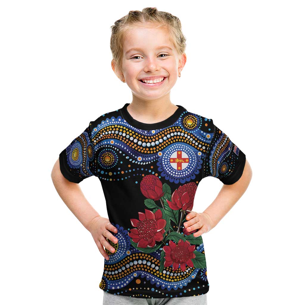 Australia New South Wales Waratahs Kid T Shirt Aboriginal Dot Art