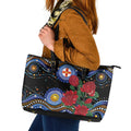 Australia New South Wales Waratahs Leather Tote Bag Aboriginal Dot Art
