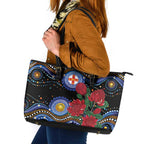 Australia New South Wales Waratahs Leather Tote Bag Aboriginal Dot Art