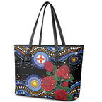Australia New South Wales Waratahs Leather Tote Bag Aboriginal Dot Art