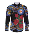 Australia New South Wales Waratahs Long Sleeve Button Shirt Aboriginal Dot Art