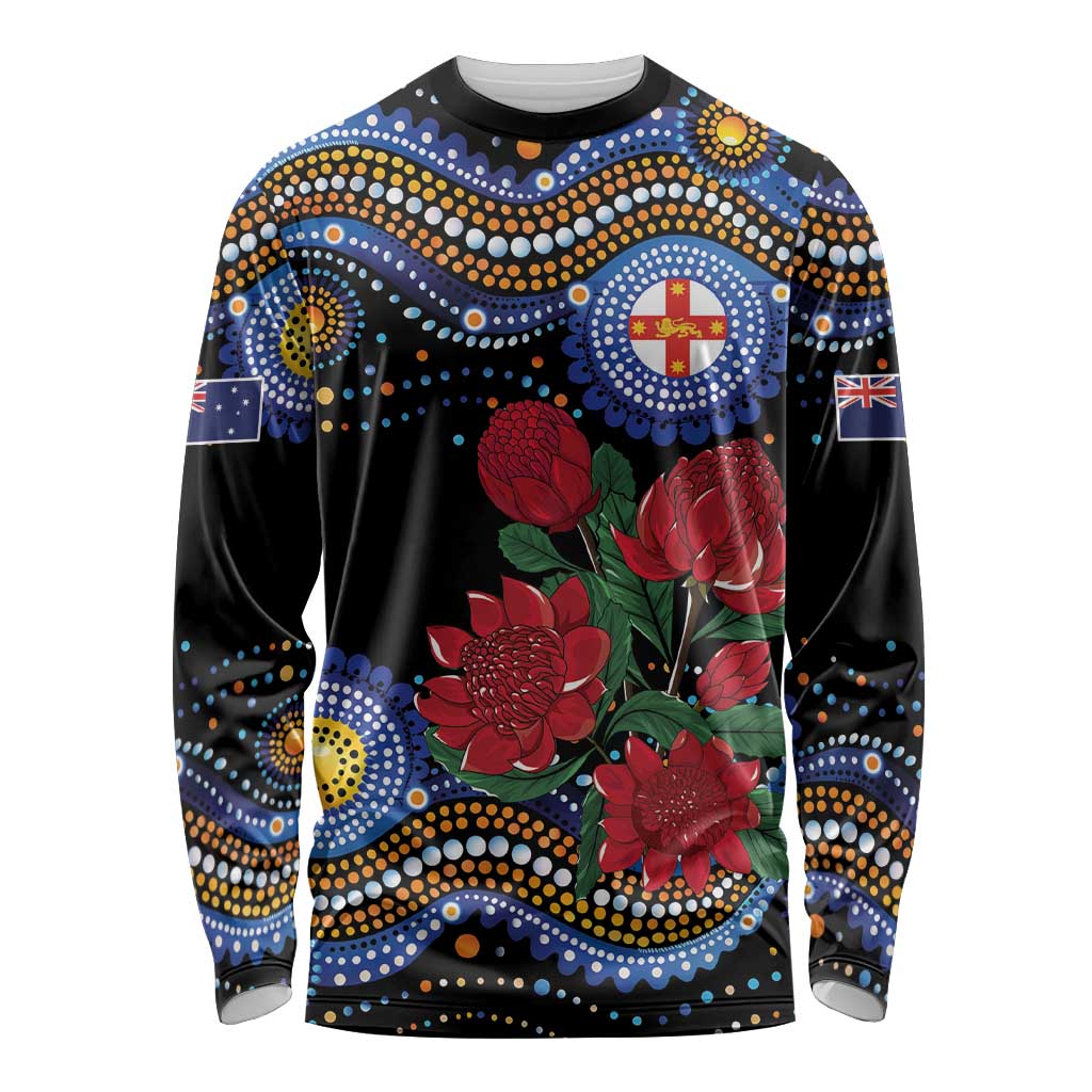 Australia New South Wales Waratahs Long Sleeve Shirt Aboriginal Dot Art