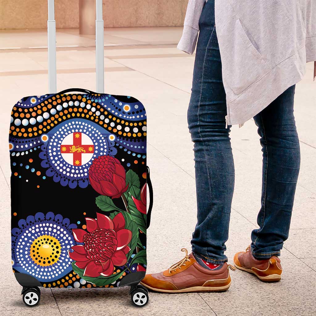 Australia New South Wales Waratahs Luggage Cover Aboriginal Dot Art