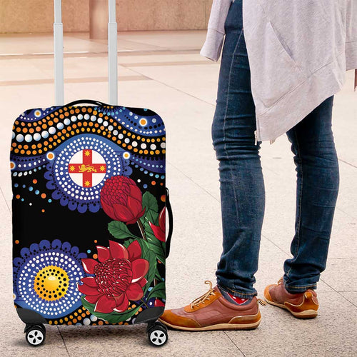 Australia New South Wales Waratahs Luggage Cover Aboriginal Dot Art