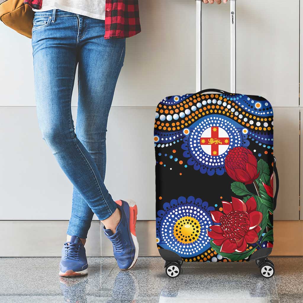 Australia New South Wales Waratahs Luggage Cover Aboriginal Dot Art