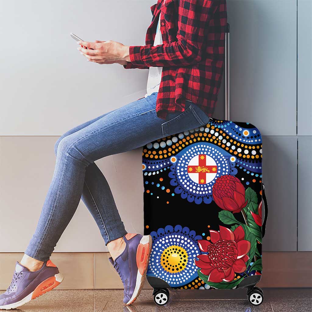 Australia New South Wales Waratahs Luggage Cover Aboriginal Dot Art