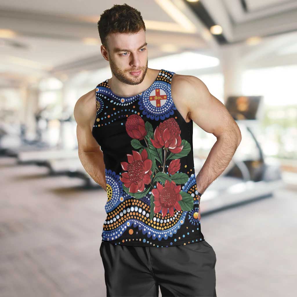 Australia New South Wales Waratahs Men Tank Top Aboriginal Dot Art