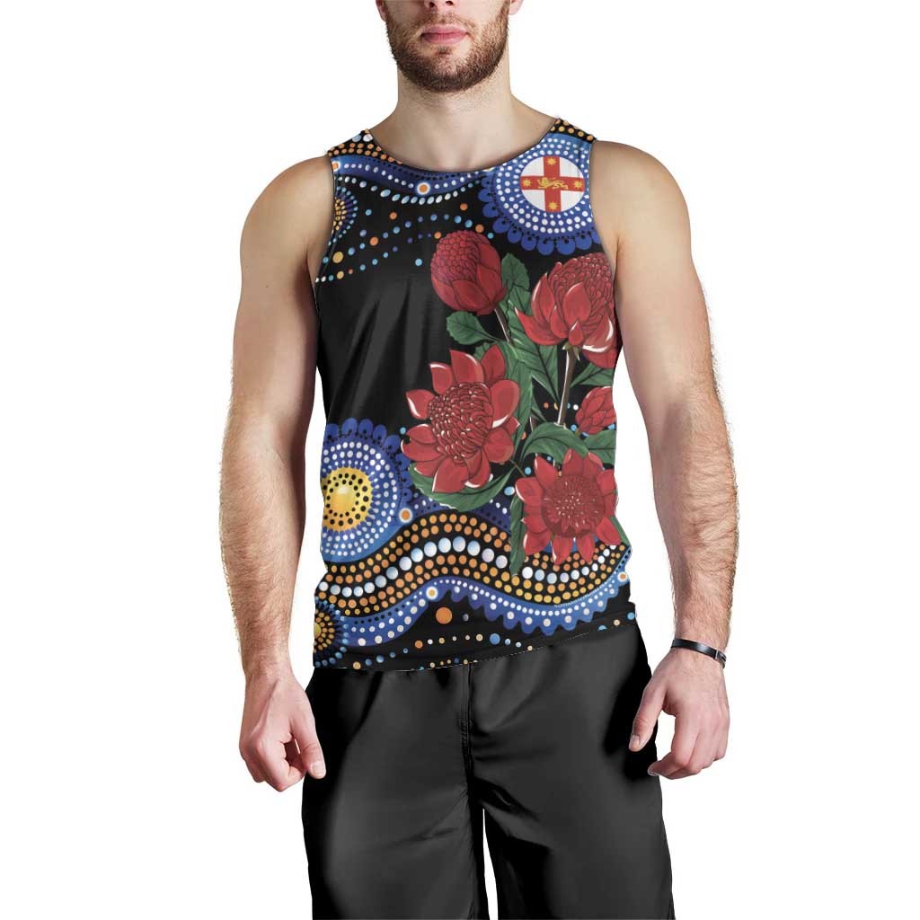 Australia New South Wales Waratahs Men Tank Top Aboriginal Dot Art