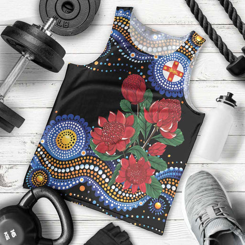 Australia New South Wales Waratahs Men Tank Top Aboriginal Dot Art