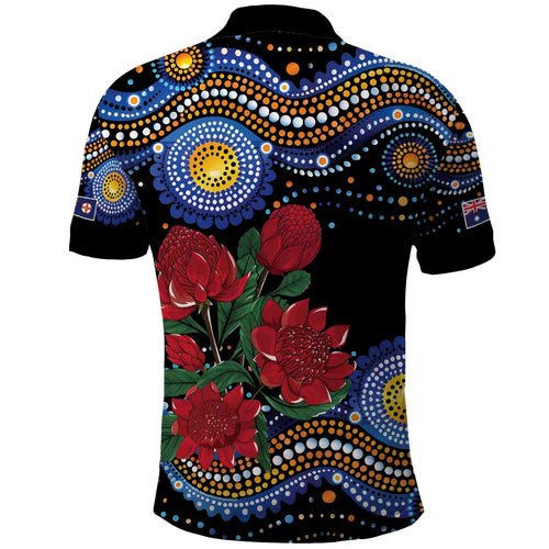 Australia New South Wales Waratahs Polo Shirt Aboriginal Dot Art