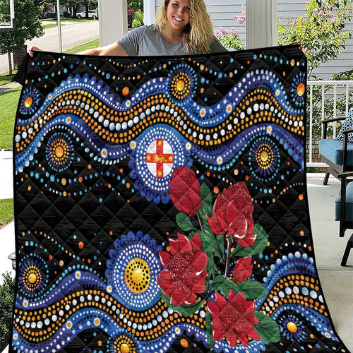 Australia New South Wales Waratahs Quilt Aboriginal Dot Art
