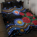 Australia New South Wales Waratahs Quilt Bed Set Aboriginal Dot Art