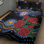 Australia New South Wales Waratahs Quilt Bed Set Aboriginal Dot Art