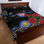 Australia New South Wales Waratahs Quilt Bed Set Aboriginal Dot Art