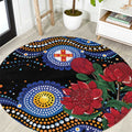 Australia New South Wales Waratahs Round Carpet Aboriginal Dot Art