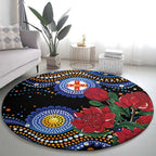 Australia New South Wales Waratahs Round Carpet Aboriginal Dot Art