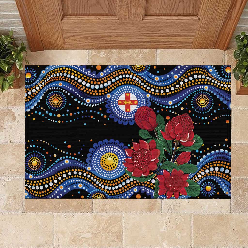 Australia New South Wales Waratahs Rubber Doormat Aboriginal Dot Art