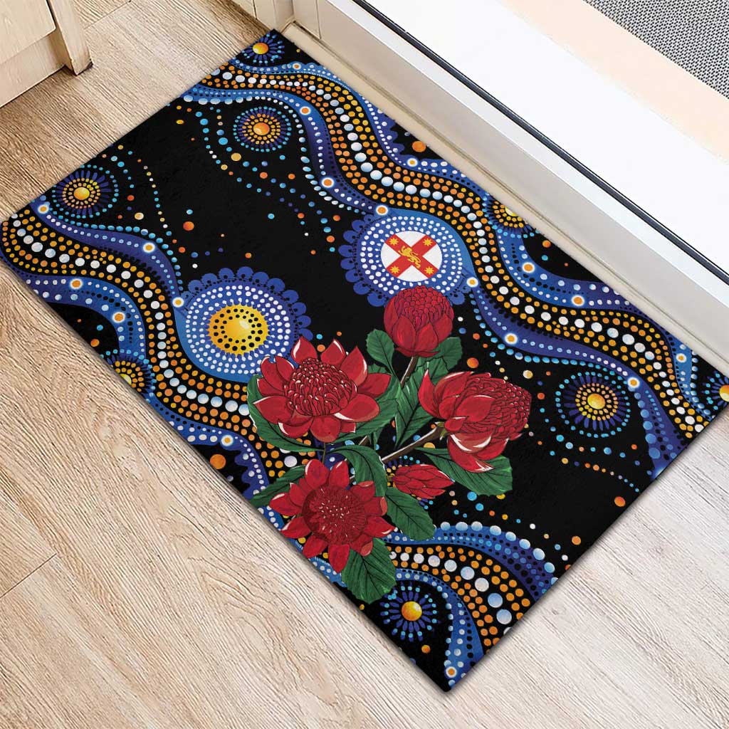 Australia New South Wales Waratahs Rubber Doormat Aboriginal Dot Art