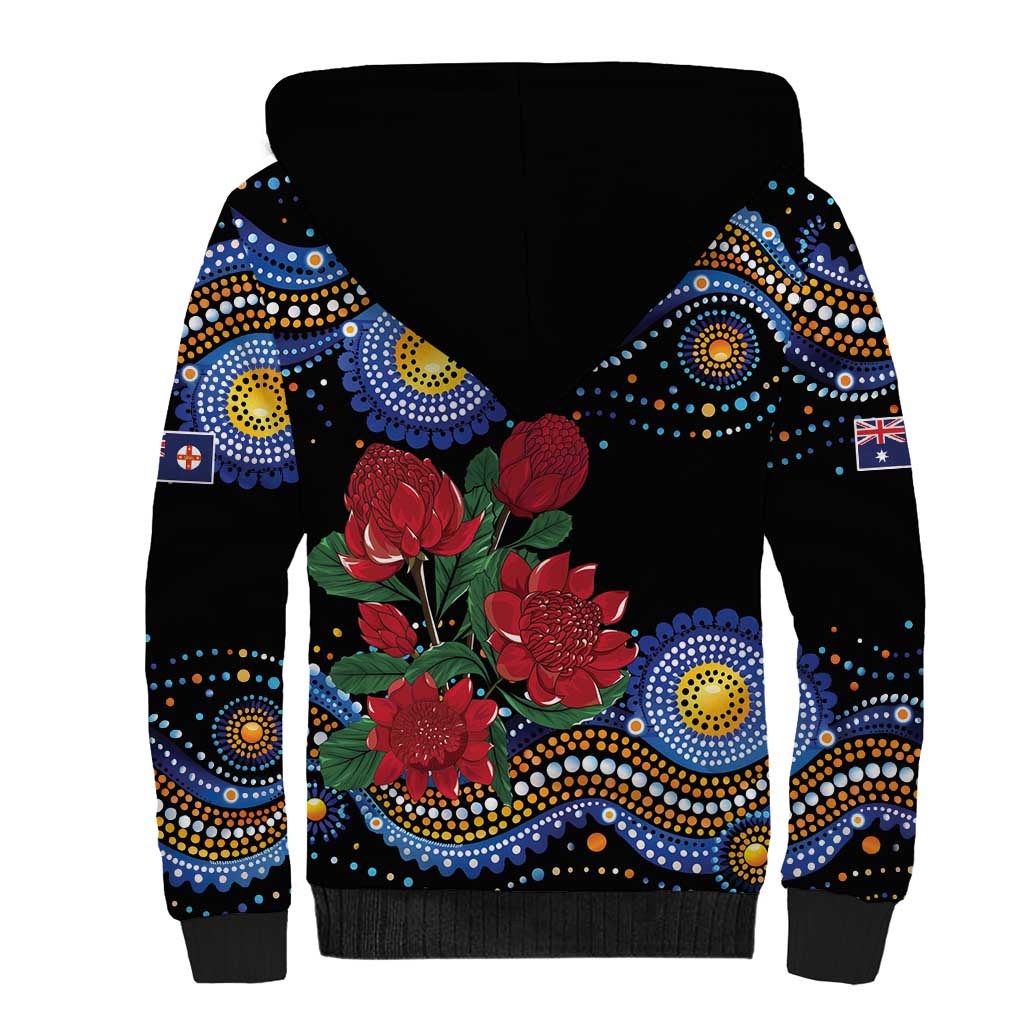Australia New South Wales Waratahs Sherpa Hoodie Aboriginal Dot Art