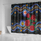 Australia New South Wales Waratahs Shower Curtain Aboriginal Dot Art