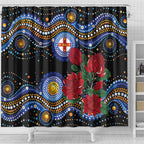 Australia New South Wales Waratahs Shower Curtain Aboriginal Dot Art
