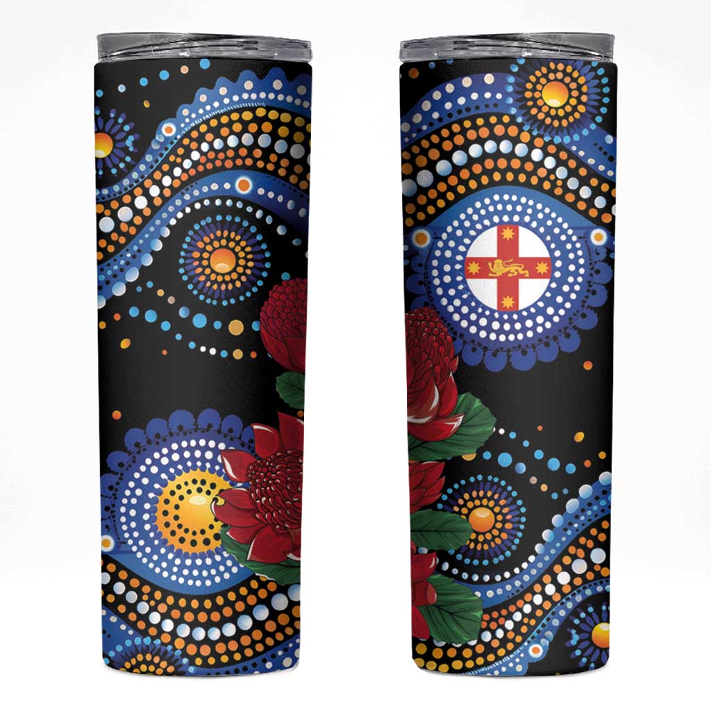 Australia New South Wales Waratahs Skinny Tumbler Aboriginal Dot Art